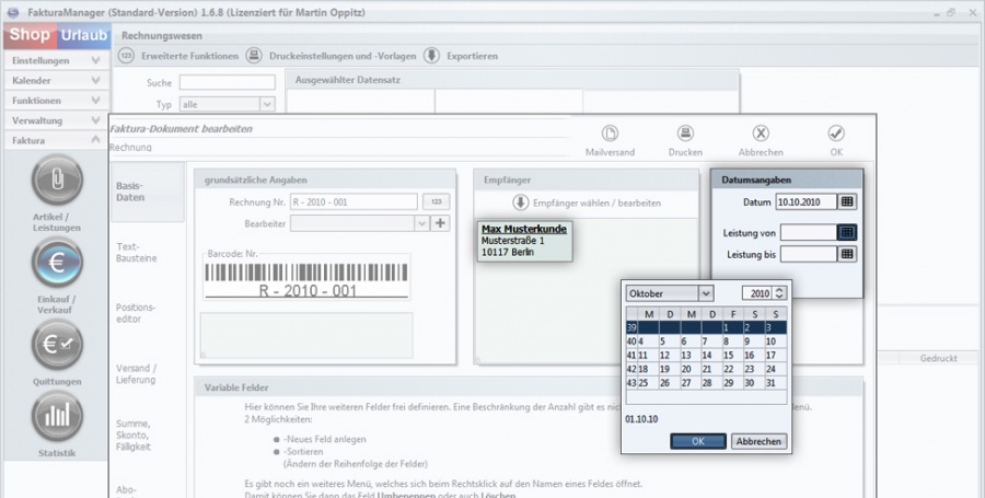 Anleitung Faktura Manager Rechnung Scoutsystems Software Wiki